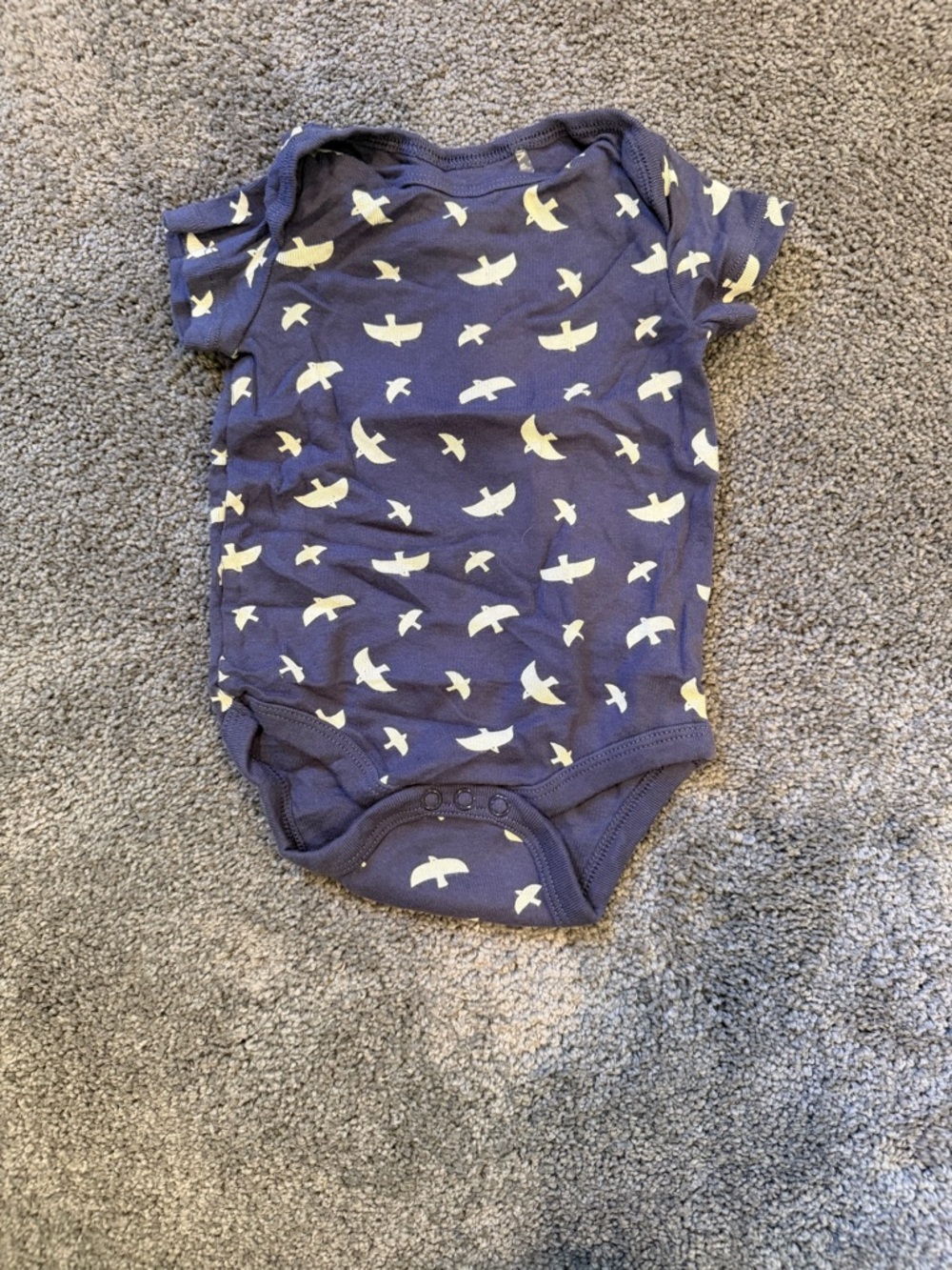 dip Navy Blue Bodysuit with White Bird Print